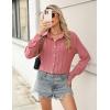imageBlooming Jelly Womens Button Down Shirts Linen Long Sleeve Tops Business Casual Outfits Fall Pleated Trendy BlousesPink