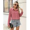 imageBlooming Jelly Womens Button Down Shirts Linen Long Sleeve Tops Business Casual Outfits Fall Pleated Trendy BlousesPink