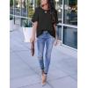 imageBlooming Jelly Womens Chiffon Blouse Summer Casual Round Neck Short Sleeve Pom Pom Shirts TopBlack