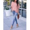 imageBlooming Jelly Womens Chiffon Blouse Summer Casual Round Neck Short Sleeve Pom Pom Shirts TopHeather Pink
