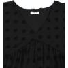 imageBlooming Jelly Womens Chiffon Blouse Summer Casual Round Neck Short Sleeve Pom Pom Shirts TopRuffle Black