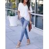 imageBlooming Jelly Womens Chiffon Blouse Summer Casual Round Neck Short Sleeve Pom Pom Shirts TopWhite1