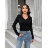 imageBlooming Jelly Womens Cropped Sweater V Neck Sexy Long Sleeve Y2k Crop Tops Cute Trendy 2023 Going Out Ladies Fall OutfitsBlack