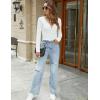 imageBlooming Jelly Womens Cropped Sweater V Neck Sexy Long Sleeve Y2k Crop Tops Cute Trendy 2023 Going Out Ladies Fall OutfitsWhite