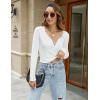 imageBlooming Jelly Womens Cropped Sweater V Neck Sexy Long Sleeve Y2k Crop Tops Cute Trendy 2023 Going Out Ladies Fall OutfitsWhite