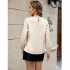 imageBlooming Jelly Womens Dressy Business Casual Blouse Pleated Long Sleeve Tops Satin Silk Work Shirt Fall Outfits 2024Apricot