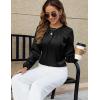 imageBlooming Jelly Womens Dressy Business Casual Blouse Pleated Long Sleeve Tops Satin Silk Work Shirt Fall Outfits 2024Black