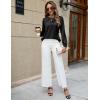 imageBlooming Jelly Womens Dressy Business Casual Blouse Pleated Long Sleeve Tops Satin Silk Work Shirt Fall Outfits 2024Black