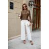 imageBlooming Jelly Womens Dressy Business Casual Blouse Pleated Long Sleeve Tops Satin Silk Work Shirt Fall Outfits 2024Brown