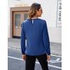 imageBlooming Jelly Womens Dressy Business Casual Blouse Pleated Long Sleeve Tops Satin Silk Work Shirt Fall Outfits 2024Dark Blue