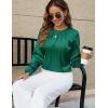 imageBlooming Jelly Womens Dressy Business Casual Blouse Pleated Long Sleeve Tops Satin Silk Work Shirt Fall Outfits 2024Green