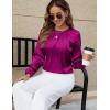 imageBlooming Jelly Womens Dressy Business Casual Blouse Pleated Long Sleeve Tops Satin Silk Work Shirt Fall Outfits 2024Hot Pink