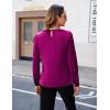 imageBlooming Jelly Womens Dressy Business Casual Blouse Pleated Long Sleeve Tops Satin Silk Work Shirt Fall Outfits 2024Hot Pink