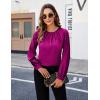imageBlooming Jelly Womens Dressy Business Casual Blouse Pleated Long Sleeve Tops Satin Silk Work Shirt Fall Outfits 2024Hot Pink