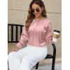 imageBlooming Jelly Womens Dressy Business Casual Blouse Pleated Long Sleeve Tops Satin Silk Work Shirt Fall Outfits 2024Pink