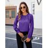 imageBlooming Jelly Womens Dressy Business Casual Blouse Pleated Long Sleeve Tops Satin Silk Work Shirt Fall Outfits 2024Purple
