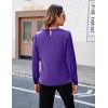 imageBlooming Jelly Womens Dressy Business Casual Blouse Pleated Long Sleeve Tops Satin Silk Work Shirt Fall Outfits 2024Purple