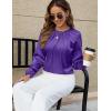 imageBlooming Jelly Womens Dressy Business Casual Blouse Pleated Long Sleeve Tops Satin Silk Work Shirt Fall Outfits 2024Purple
