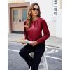imageBlooming Jelly Womens Dressy Business Casual Blouse Pleated Long Sleeve Tops Satin Silk Work Shirt Fall Outfits 2024Red