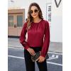 imageBlooming Jelly Womens Dressy Business Casual Blouse Pleated Long Sleeve Tops Satin Silk Work Shirt Fall Outfits 2024Red