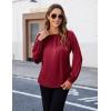 imageBlooming Jelly Womens Dressy Business Casual Blouse Pleated Long Sleeve Tops Satin Silk Work Shirt Fall Outfits 2024Red