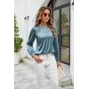 imageBlooming Jelly Womens Dressy Business Casual Blouse Pleated Long Sleeve Tops Satin Silk Work Shirt Fall Outfits 2024Turquoise