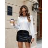 imageBlooming Jelly Womens Dressy Business Casual Blouse Pleated Long Sleeve Tops Satin Silk Work Shirt Fall Outfits 2024White