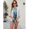 imageBlooming Jelly Womens Dressy Business Casual Blouse Pleated Ruffle Short Sleeve Satin Silk Work Shirt Summer Tops 2025Turquoise