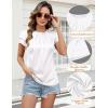 imageBlooming Jelly Womens Dressy Business Casual Blouse Pleated Ruffle Short Sleeve Satin Silk Work Shirt Summer Tops 2025White