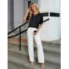 imageBlooming Jelly Womens Dressy Business Casual Blouses Silk Puff Sleeve Tops Summer Outfits V Neck Pleated Work Shirts 2025Black
