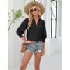 imageBlooming Jelly Womens Dressy Business Casual Tops Trendy 34 Length Sleeve Shirts Cute Summer Blouses Work OutfitsBlack
