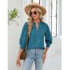 imageBlooming Jelly Womens Dressy Business Casual Tops Trendy 34 Length Sleeve Shirts Cute Summer Blouses Work OutfitsBlue Green