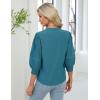 imageBlooming Jelly Womens Dressy Business Casual Tops Trendy 34 Length Sleeve Shirts Cute Summer Blouses Work OutfitsBlue Green
