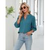 imageBlooming Jelly Womens Dressy Business Casual Tops Trendy 34 Length Sleeve Shirts Cute Summer Blouses Work OutfitsBlue Green