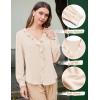 imageBlooming Jelly Womens Dressy Casual Blouse Business Long Sleeve Tops Ruffle V Neck Work Shirt Fall Outfit 2024Apricot
