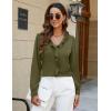 imageBlooming Jelly Womens Dressy Casual Blouse Business Long Sleeve Tops Ruffle V Neck Work Shirt Fall Outfit 2024Army Green