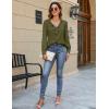 imageBlooming Jelly Womens Dressy Casual Blouse Business Long Sleeve Tops Ruffle V Neck Work Shirt Fall Outfit 2024Army Green