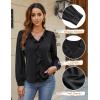 imageBlooming Jelly Womens Dressy Casual Blouse Business Long Sleeve Tops Ruffle V Neck Work Shirt Fall Outfit 2024Black