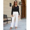 imageBlooming Jelly Womens Dressy Casual Blouse Business Long Sleeve Tops Ruffle V Neck Work Shirt Fall Outfit 2024Black