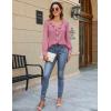 imageBlooming Jelly Womens Dressy Casual Blouse Business Long Sleeve Tops Ruffle V Neck Work Shirt Fall Outfit 2024Dusty Pink