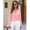 imageBlooming Jelly Womens Dressy Casual Blouse Business Long Sleeve Tops Ruffle V Neck Work Shirt Fall Outfit 2024Pink