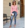 imageBlooming Jelly Womens Dressy Casual Blouse Business Long Sleeve Tops Ruffle V Neck Work Shirt Fall Outfit 2024Pink