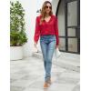 imageBlooming Jelly Womens Dressy Casual Blouse Business Long Sleeve Tops Ruffle V Neck Work Shirt Fall Outfit 2024Red