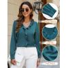 imageBlooming Jelly Womens Dressy Casual Blouse Business Long Sleeve Tops Ruffle V Neck Work Shirt Fall Outfit 2024Turquoise