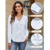 imageBlooming Jelly Womens Dressy Casual Blouse Business Long Sleeve Tops Ruffle V Neck Work Shirt Fall Outfit 2024White