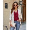 imageBlooming Jelly Womens Dressy Casual Blouse Business Long Sleeve Tops Ruffle V Neck Work Shirt Fall Outfit 2024Wine Red