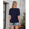 imageBlooming Jelly Womens Dressy Casual Blouse Business Short Sleeve Shirt Ruffle Pleated V Neck Work Summer Tops 2025Dark Blue