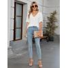 imageBlooming Jelly Womens Dressy Casual Blouse Business Short Sleeve Shirt Ruffle Pleated V Neck Work Summer Tops 2025White
