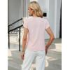 imageBlooming Jelly Womens Dressy Casual Blouse Trendy Summer Petal Short Sleeve Tops Work Blouses Pleated Keyhole ShirtsPink