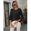 imageBlooming Jelly Womens Dressy Casual Blouses 34 Sleeve Ruffle Business Tops Summer Work Shirts 2025Black